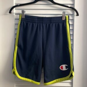 Champion Shorts With Pockets, YellowTrim & Side Stripes & Iconic Logo - Boys M